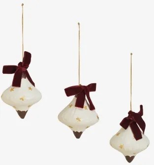 Pack Van 3 Kerstversieringen Van Papier-maché Jauvons Gardenia Wit - Sklum