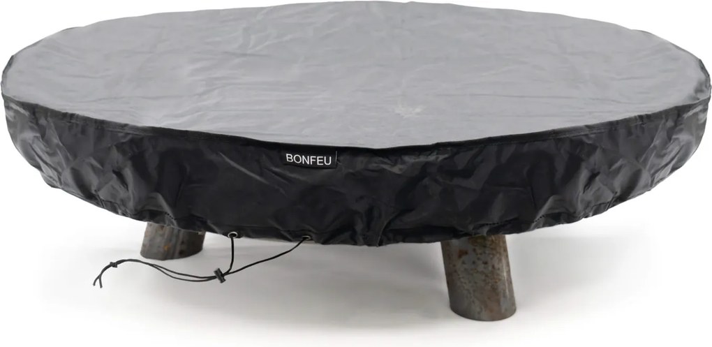 BonFeu Premium Beschermhoes Rond Ø100 cm - Vuurschaal &amp; BonBiza Barbecue - Zwart PVC - Trekkkoord - Weerbestendig