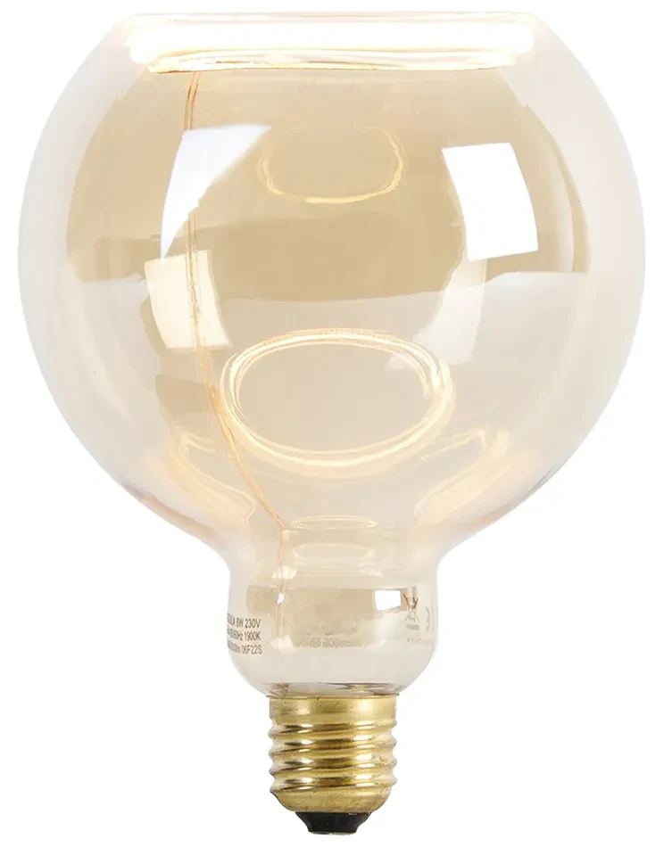 E27 dimbare LED lamp G125 goldline 6W 300 lm 1900K