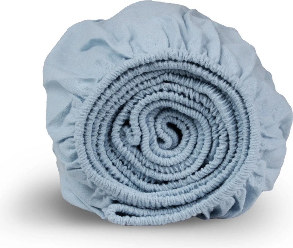 Hoeslaken flanel - 100% katoen - 180x200 - lichtblauw