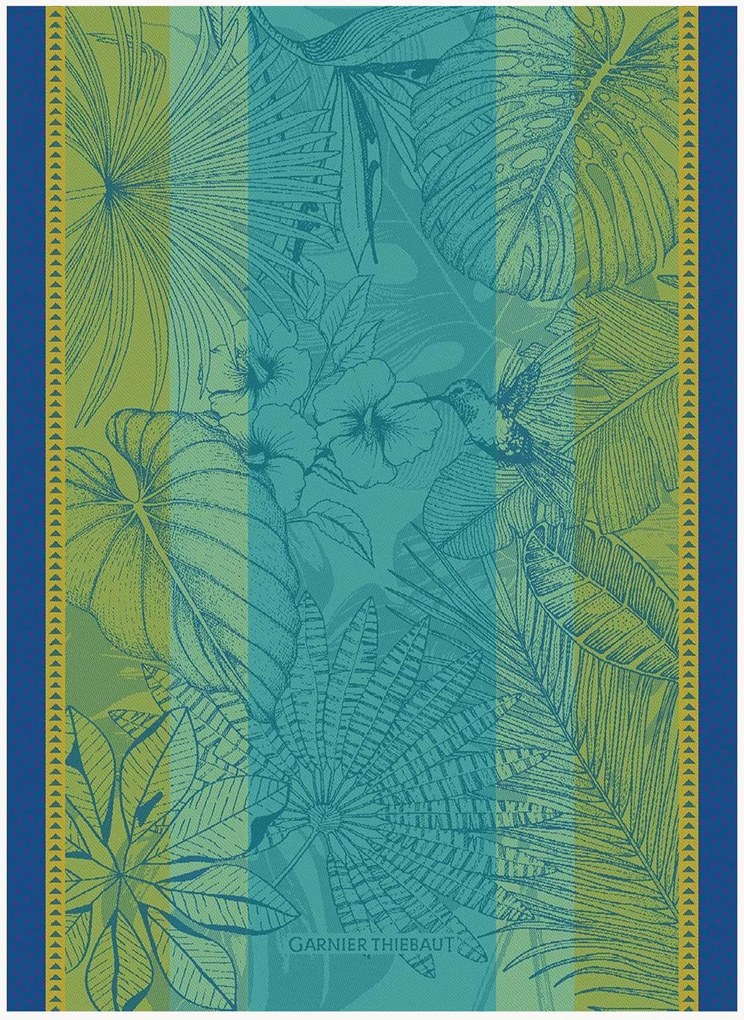 Katoenen theedoeken Plantes in jacquardweving, 4-delig