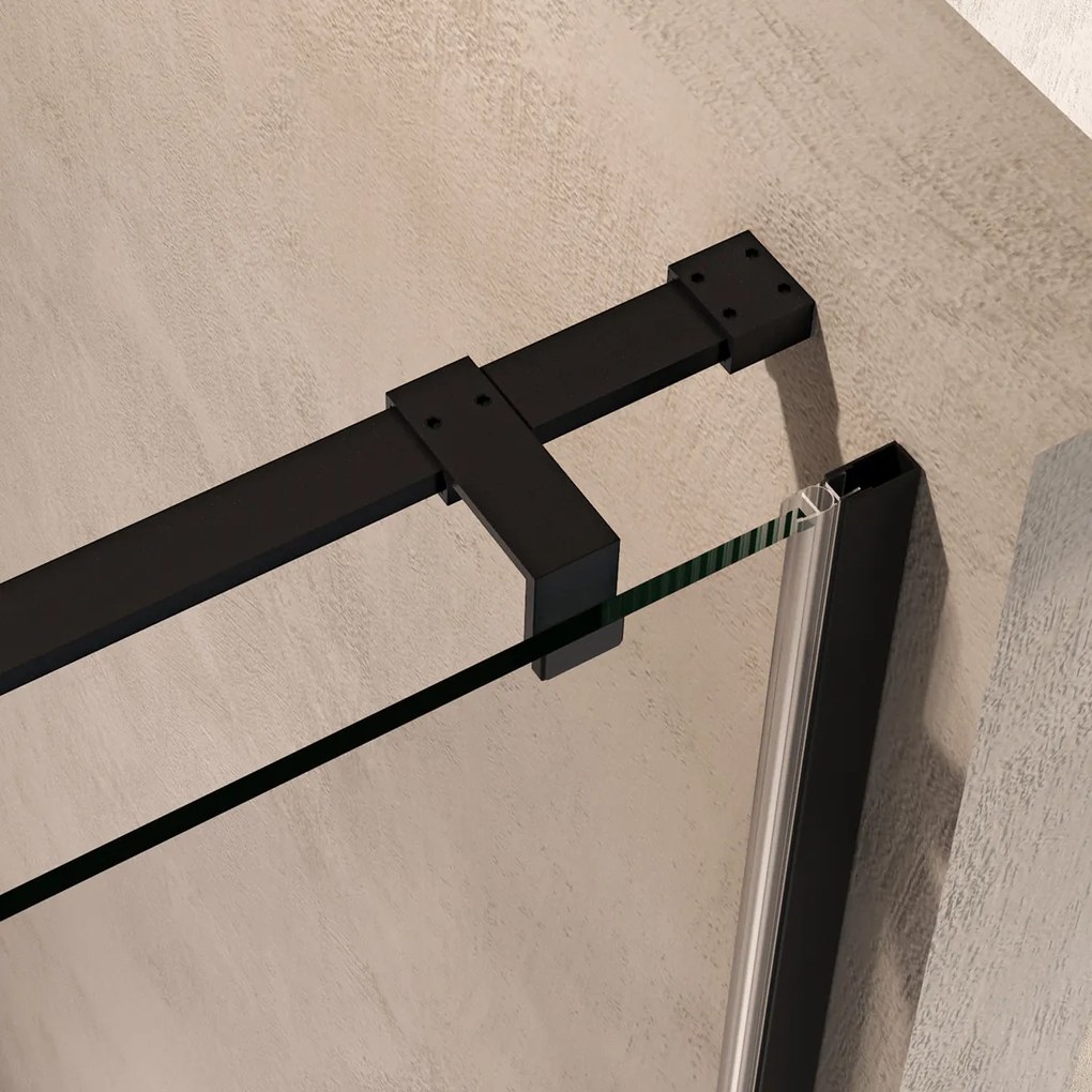 Brauer Stellar nisdeur met vaste wand 140cm zwart mat
