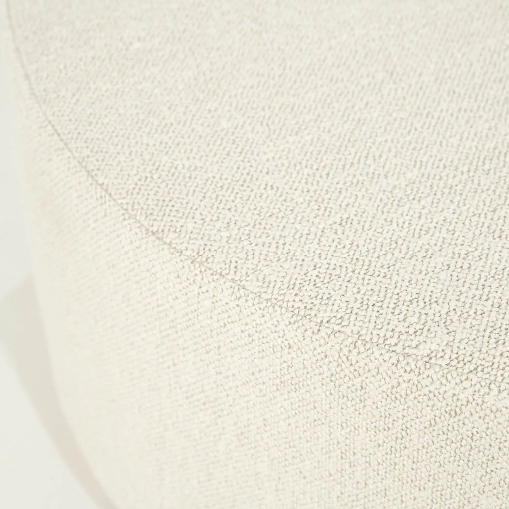 Ronde Hocker Beige Met Eiken Rand