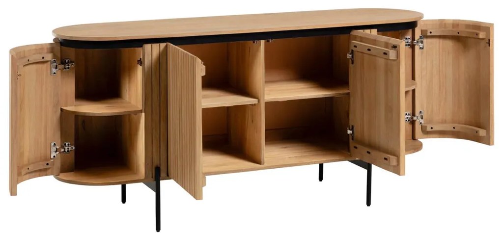 Kave Home Licia Ovaal Dressoir Van Mango Hout 170 Cm - 170x49.5x80cm.