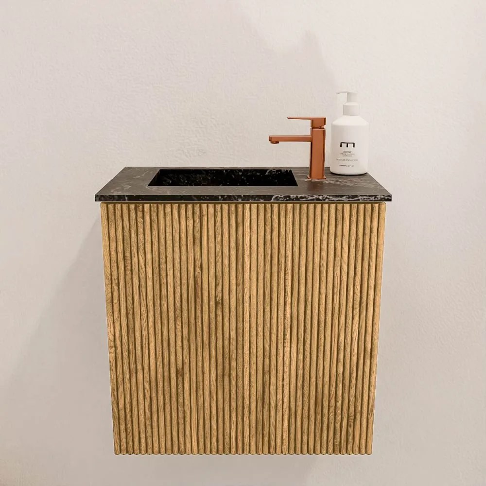 Mondiaz Joya DLux 40cm toiletmeubel oak met wastafel faye links 1 kraangat lava