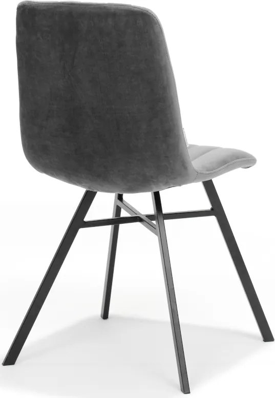 Eetkamerstoel - Dex - stof Velours grijs