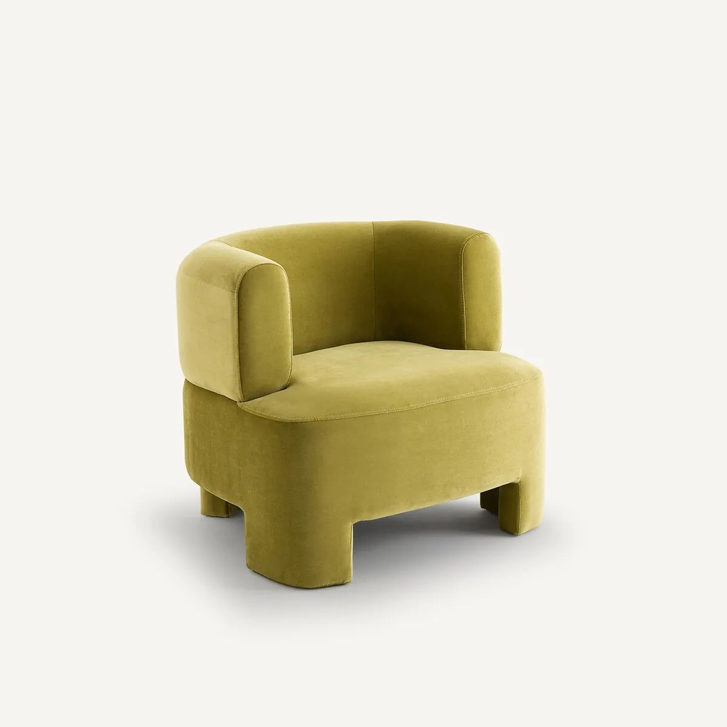 Fauteuil in fluweel, klein model, Darrel