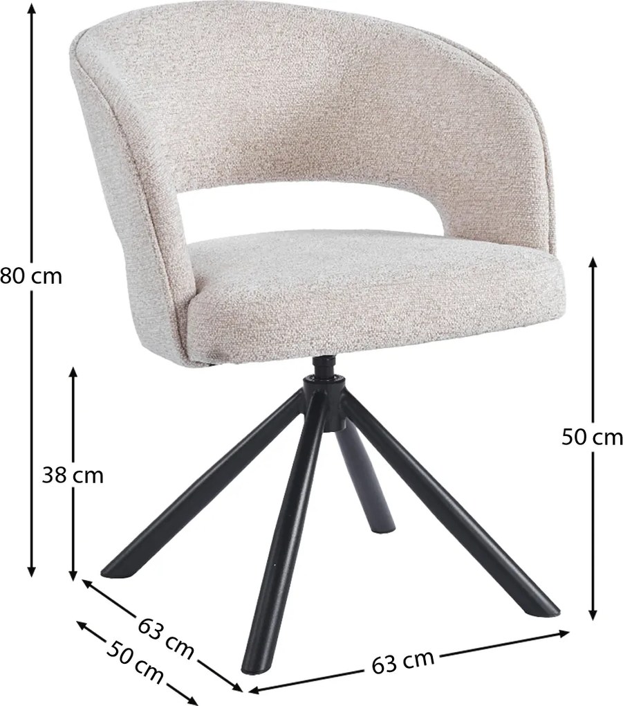 Eetkamerstoel Met Open Rugdetail Beige