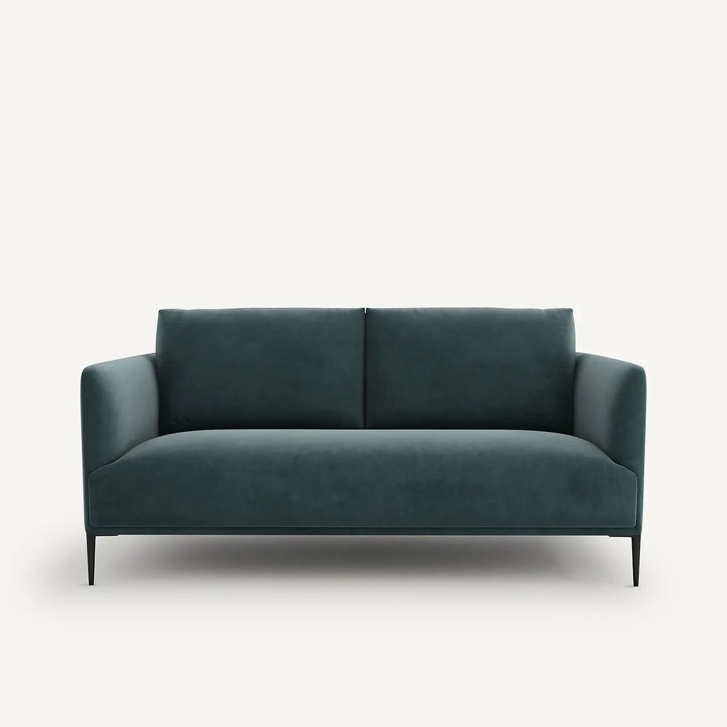 Compacte zitbank in fluweel, Oscar, ontwerp E. Gallina