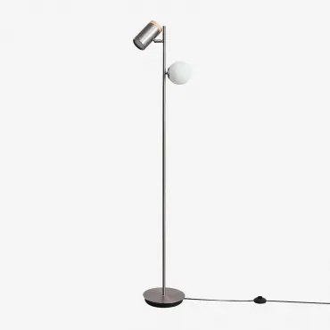 Vloerlamp Met 2 Lichtpunten Amaranto Grijs – Chroom - Sklum