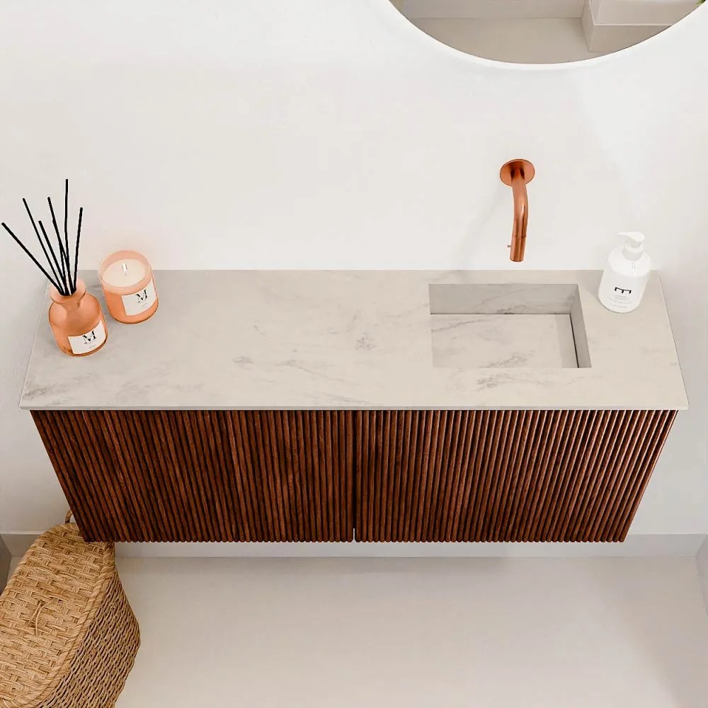 Mondiaz Joya DLux 90cm toiletmeubel ruby met wastafel faye rechts zonder kraangat opalo