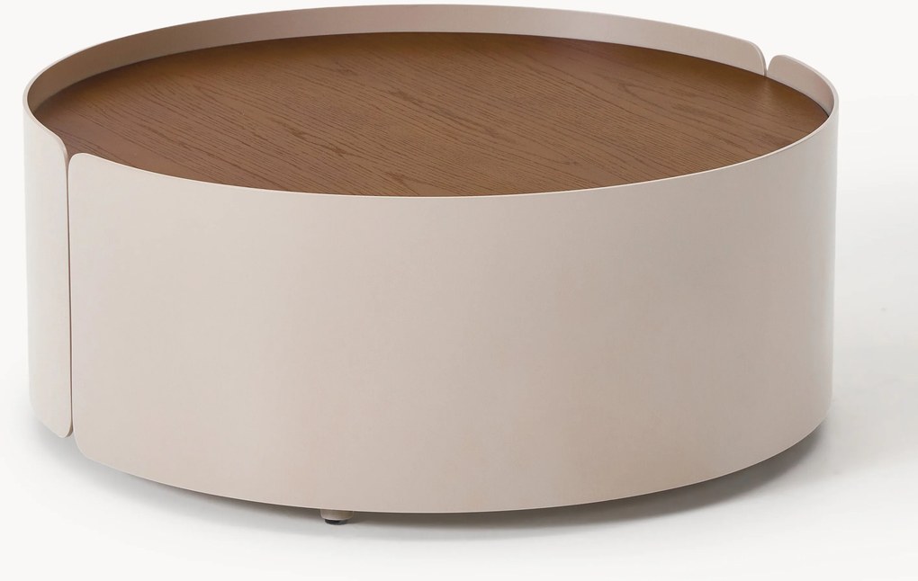 Ronde houten salontafel Loran met lades