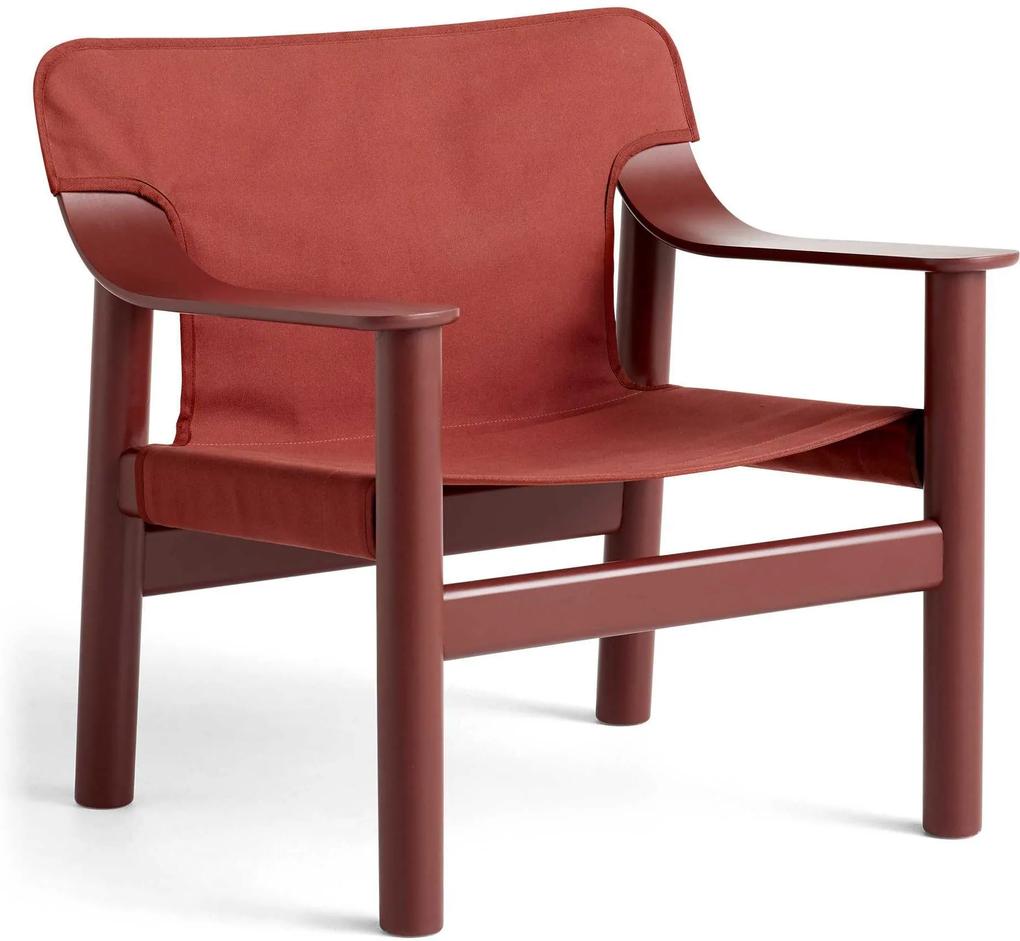 Hay Bernard fauteuil rood canvas berken onderstel