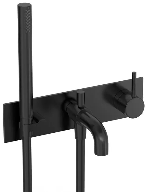 Hotbath COBBER Afbouwdeel - Inbouw douche/badmengkraan. Geborsteld zwart PVD CB126EXTMBP