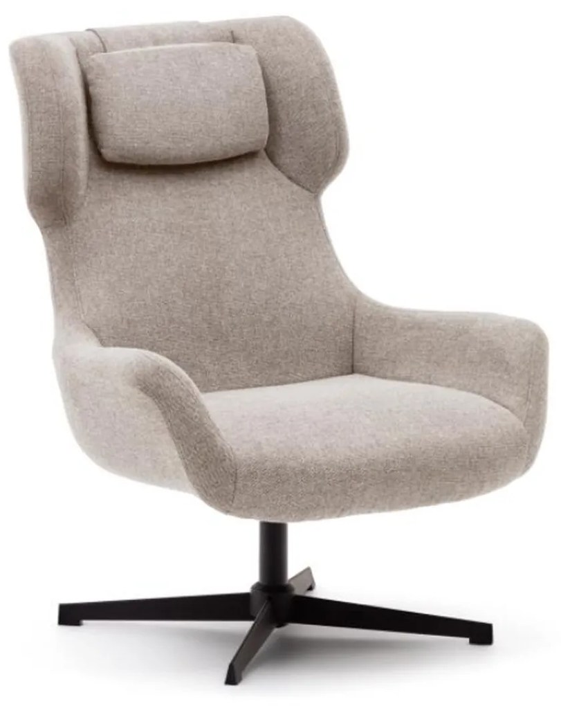 Kave Home Zalina Draaibare Fauteuil Beige Chenille