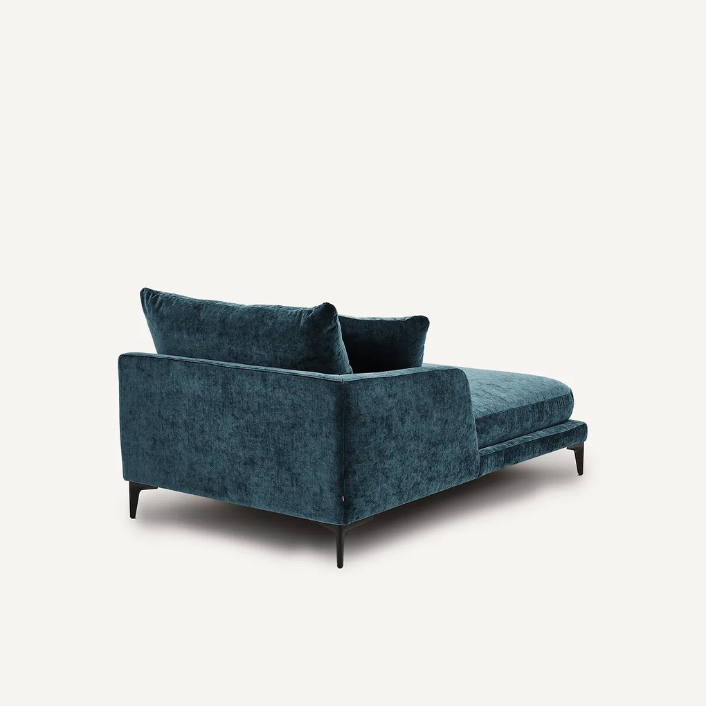 Longchair van fluweelmix, MODERNISTE, ontwerp Emmanuel Gallina