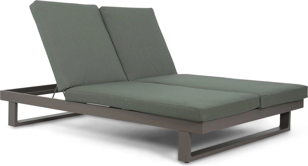Lifestyle Garden Furniture Massimo Ligbed Met Kussen Antraciet/moss Green Aluminium Grijs