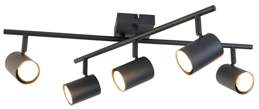 Smart plafondlamp met dimmer zwart vierkant incl. 5 Wifi GU10 - Jeana Modern GU10 Binnenverlichting Lamp