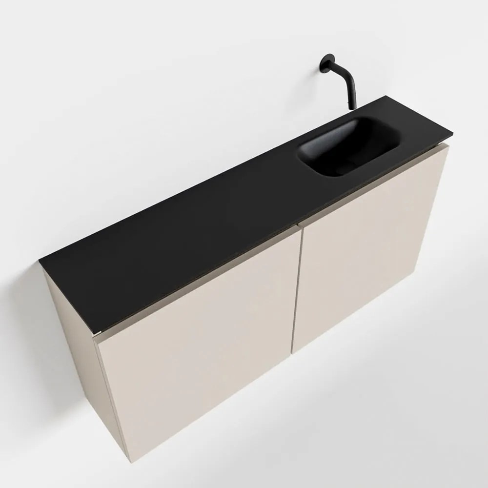 Mondiaz Ture 100cm toiletmeubel linen met wastafel urban rechts geen kraangat