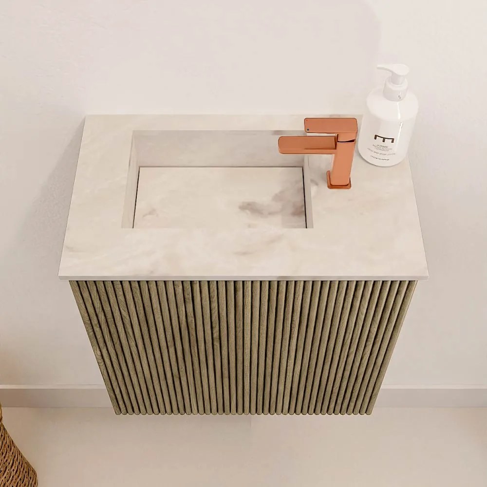 Mondiaz Joya DLux 40cm toiletmeubel dusk met wastafel faye links 1 kraangat frappe