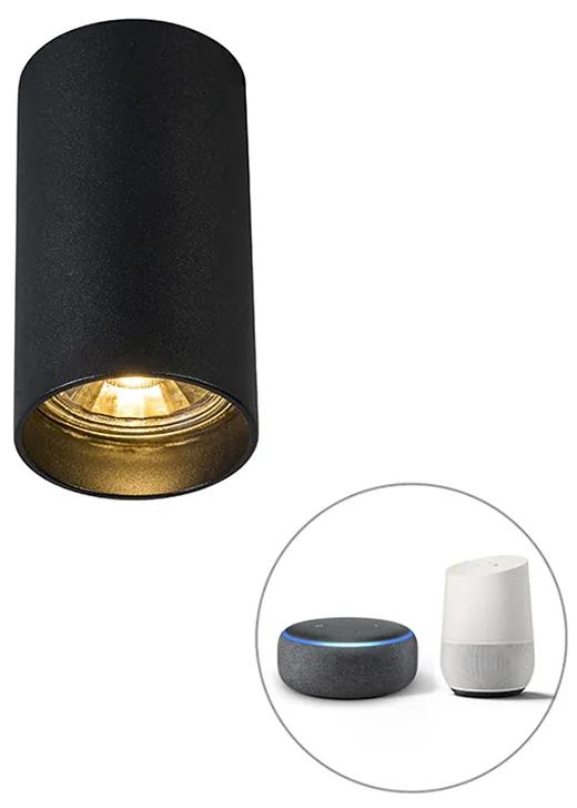 Smart Moderne Spot / Opbouwspot / Plafondspot zwart incl. WiFi GU10 - Tuba 1 Design, Modern GU10 cilinder / rond Binnenverlichting Lamp