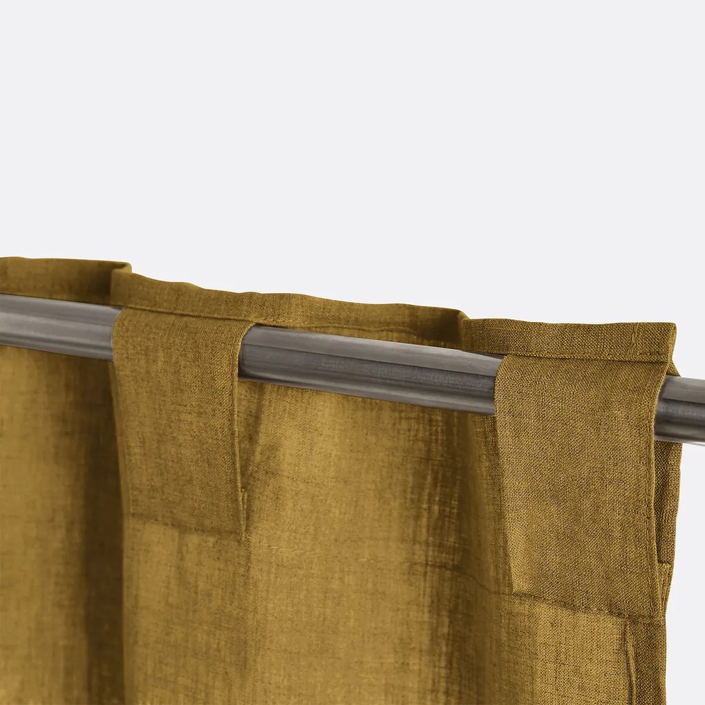 Gordijn in gewassen linnen met verdekte lussen, radiator, Onega