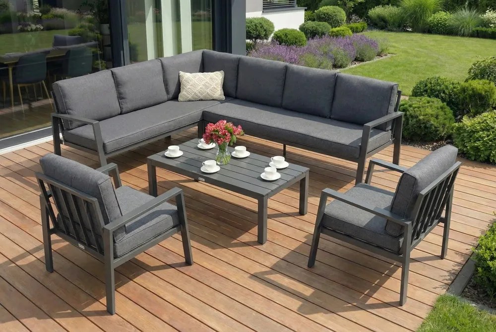 Zakintos Corner 7 antraciet Garden Point aluminium kit