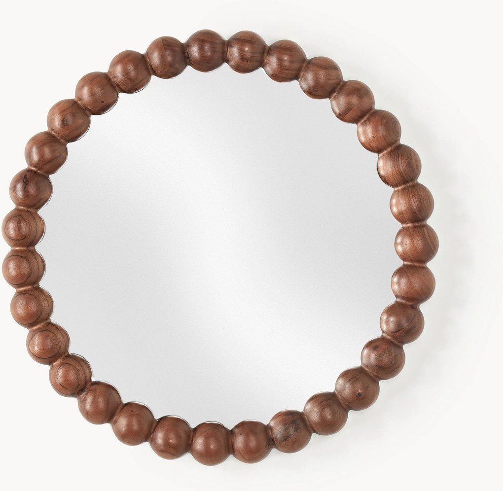 Ronde wandspiegel Ayu met acaciahouten lijst