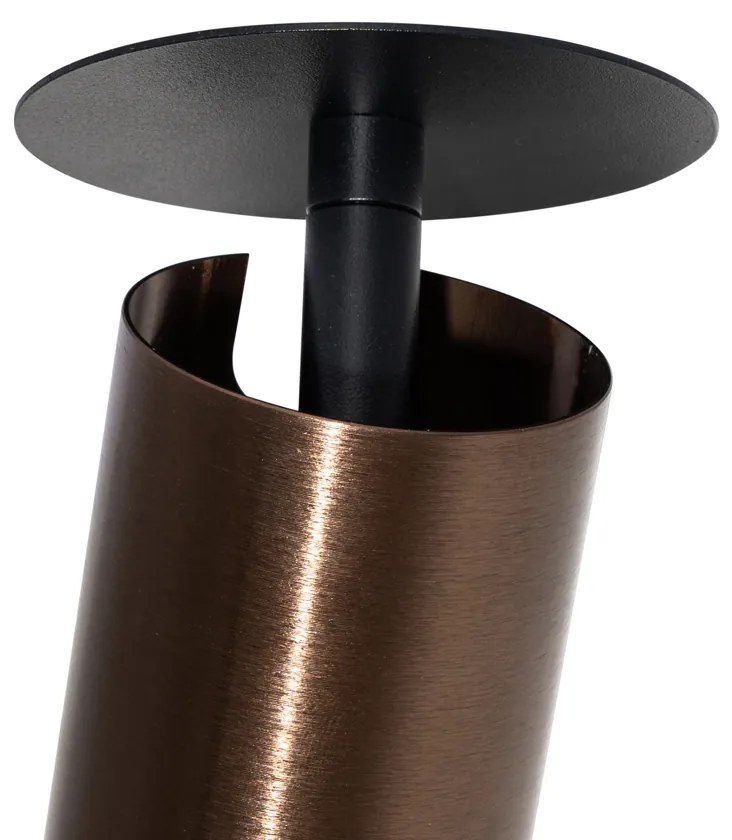 Set van 6 Moderne inbouwspots donker brons GU10 50mm - Chels Modern GU10 rond Binnenverlichting Lamp