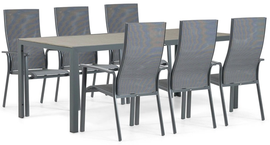 Tuinset 4 personen 200 cm Aluminium/textileen Grijs Hartman Sitges/Solare