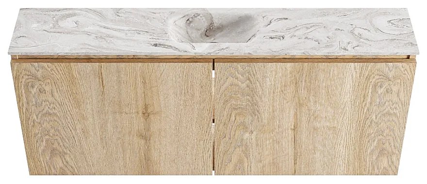 Mondiaz Ture DLux toiletmeubel 120cm washed oak met wastafel glace midden met kraangat