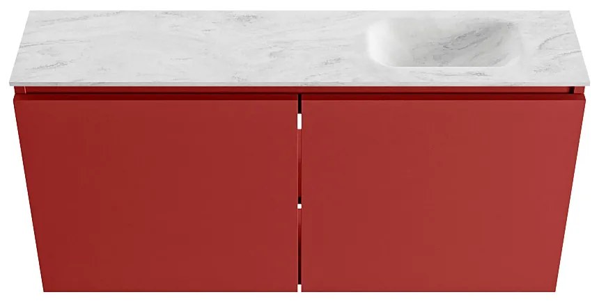 Mondiaz Ture DLux toiletmeubel 100cm fire met wastafel opalo rechts met kraangat