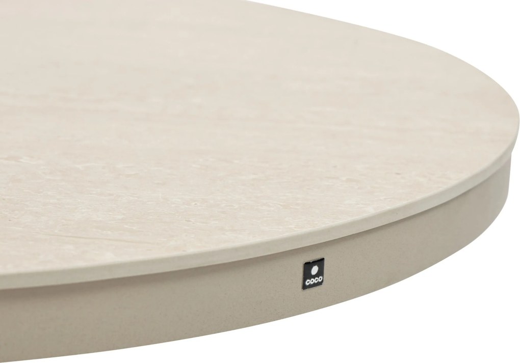 Tuintafel rond 90 cm Zand/Beige Tivano in hoogte verstelbare
