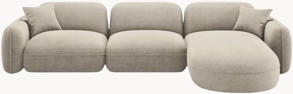 Modulaire fluwelen hoekbank Lucien, (4-zits), hoekdeel links