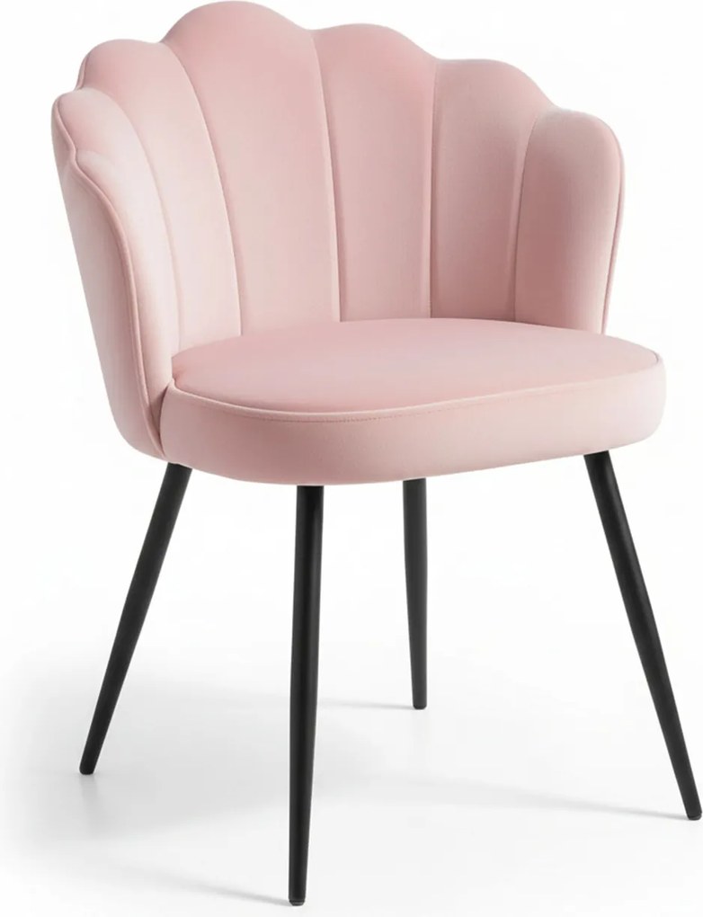 Blume Fluwelen Stoel Zwart Poten