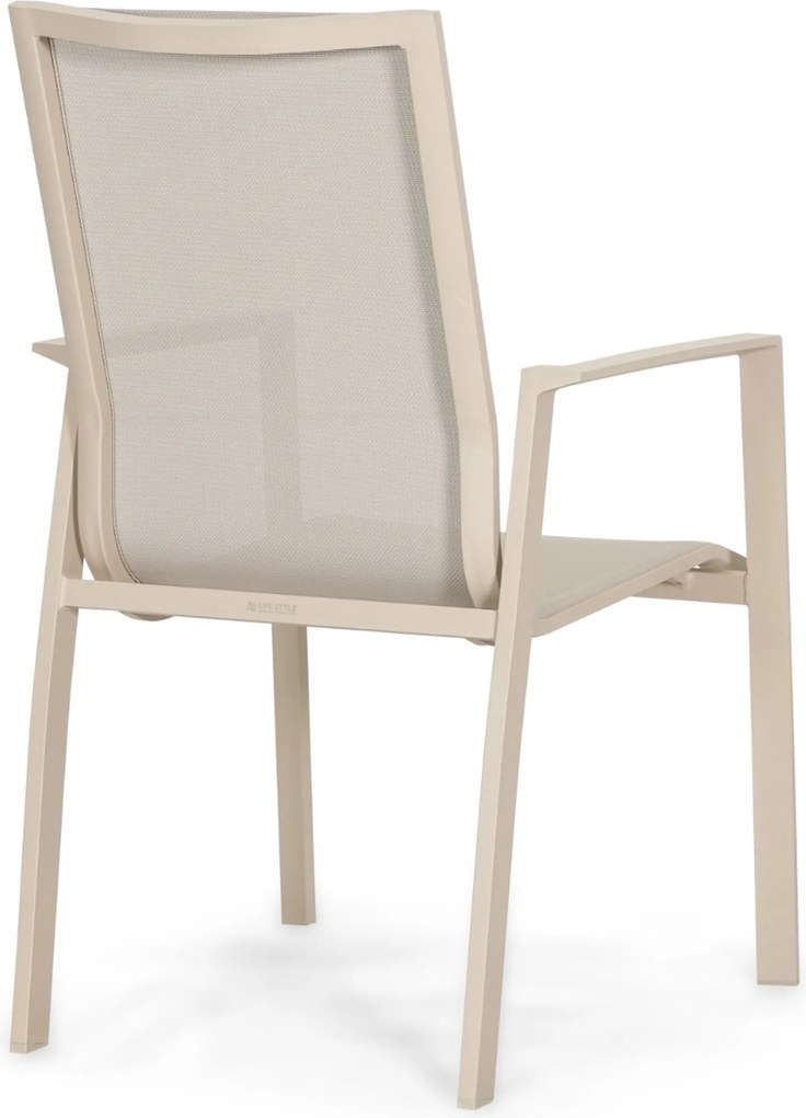 Tuinset 6 personen 220 cm Aluminium Zand/Beige Lifestyle Garden Furniture Ultimate/Belluno