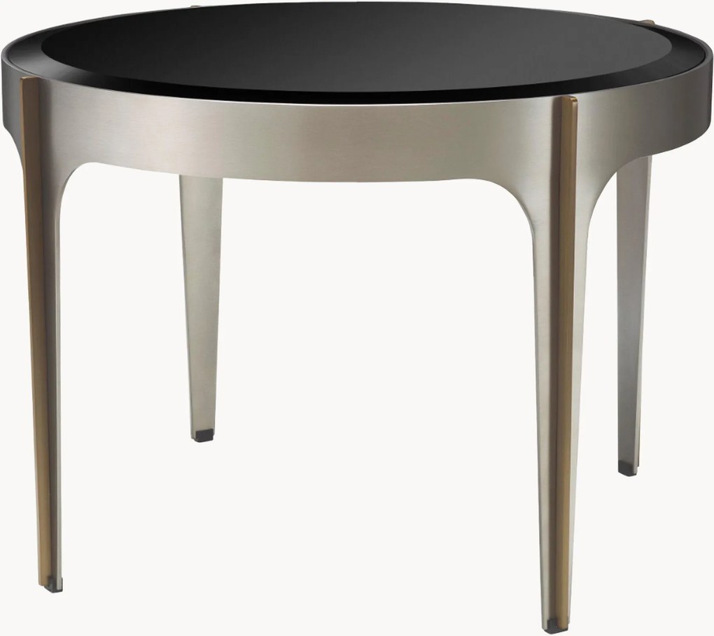 Ronde salontafel Artemisa met glazen tafelblad