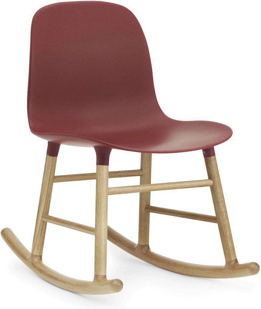 Normann Copenhagen Form Rocking Chair schommelstoel met eiken onderstel rood