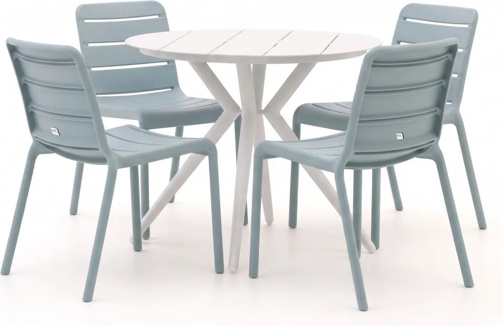 Diningset Forza | 4 personen aluminium | Tuinset stapelbaar | 5-delig | Kees Smit Tuinmeubelen