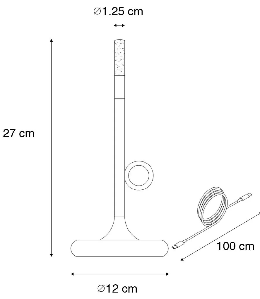 LED Set van 2 buiten tafellampen zwart met dimmer oplaadbaar - Sjarel Design IP44 Buitenverlichting Lamp