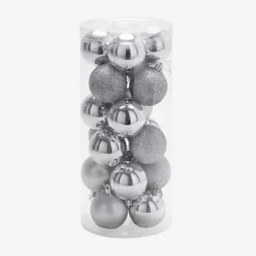 Set van 24 Kerstversieringen Deirec Grijs – zilver - Sklum