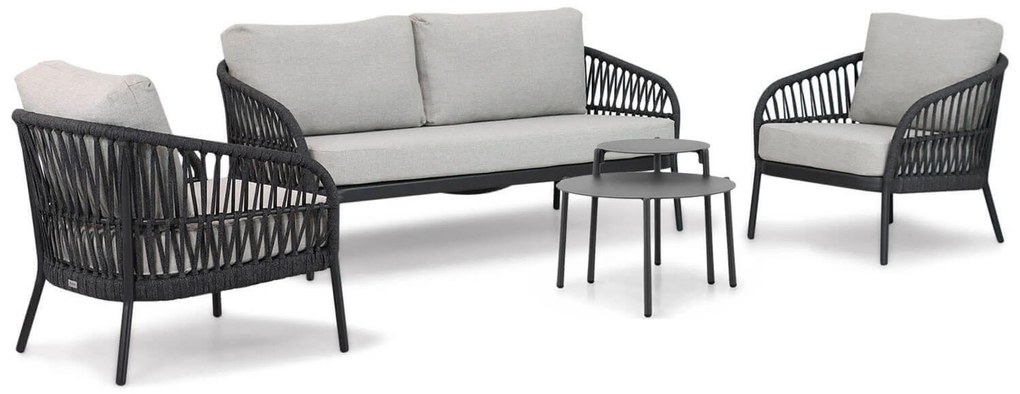 Stoel en Bank Loungeset 4 personen Aluminium/rope Grijs  Coco Puerto/Pacific