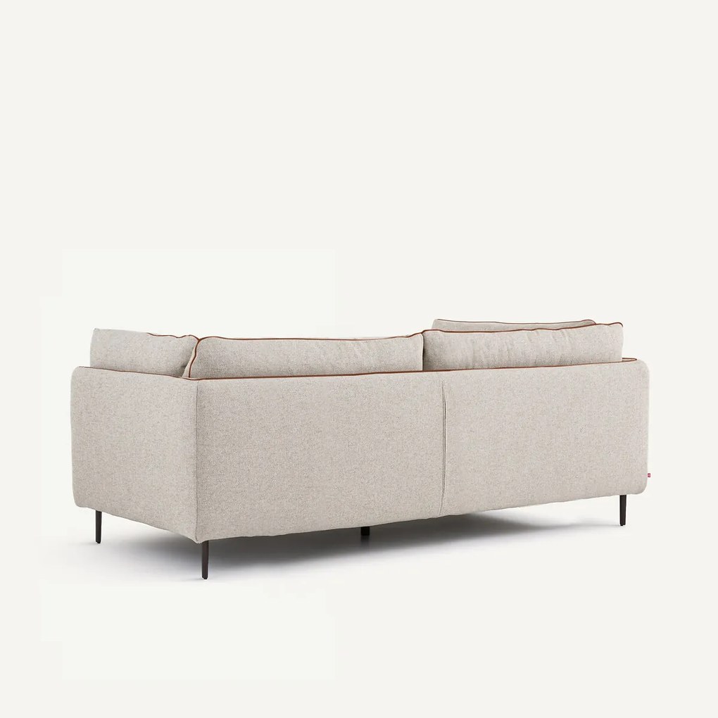 Compacte bank in viscose met structuur en linnen, BOTERO