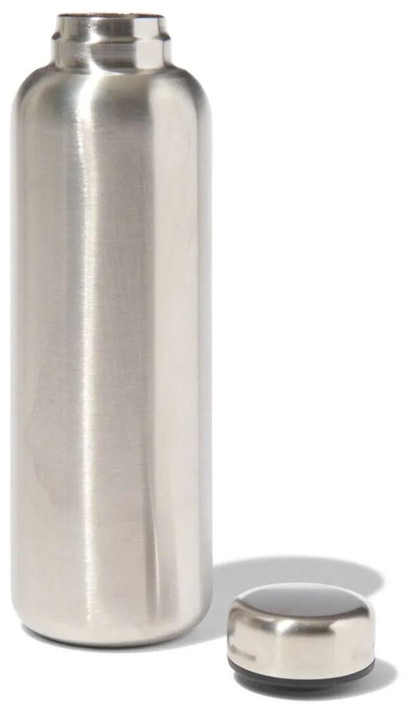 HEMA Isoleerfles 450ml Rvs Dubbelwandig Zilver (roze)