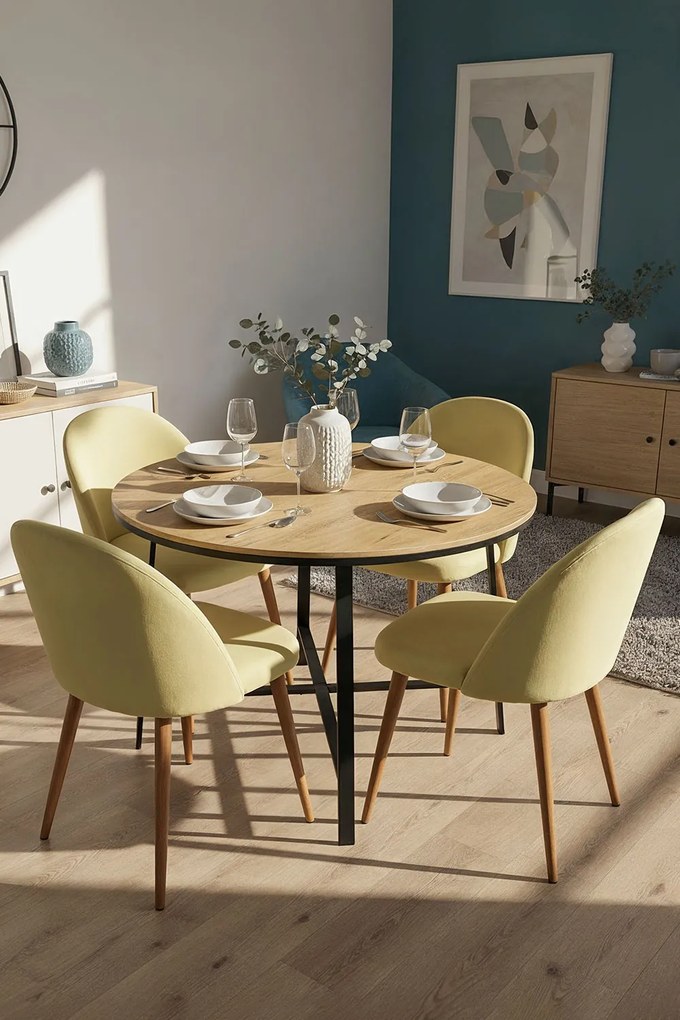 Set 4 fluwelen Vint Stoelen