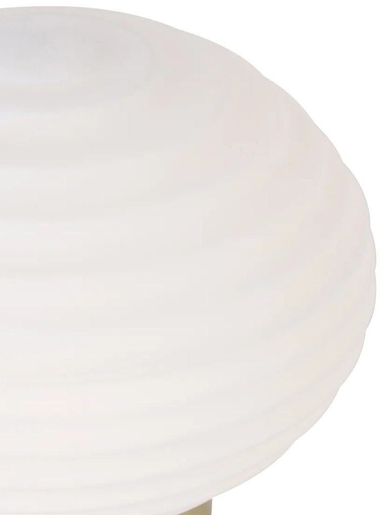 LED Tafellamp met dimmer messing met opaal glas oplaadbaar - Lexie Modern rond Binnenverlichting Lamp