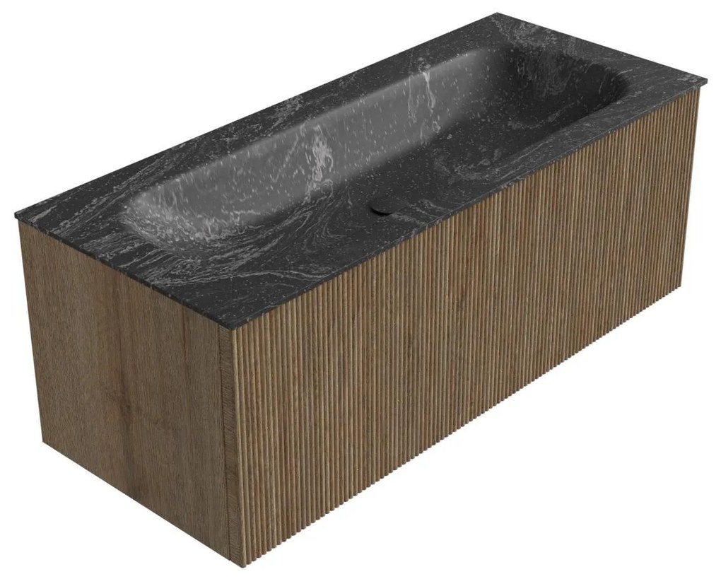 Mondiaz Kurve-dlux 110cm badmeubel dusk met 1 lade en wastafel big medium midden zonder kraangat lava