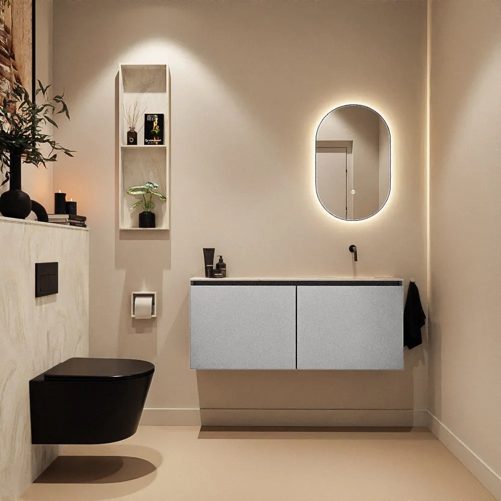 Mondiaz Ture DLux toiletmeubel 120cm plata met wastafel ostra rechts zonder kraangat