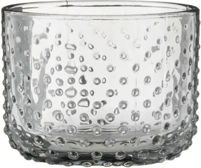 Kaarshouder - 6.5 X 8.5 Cm - Transparant Glas Stip (grijs)