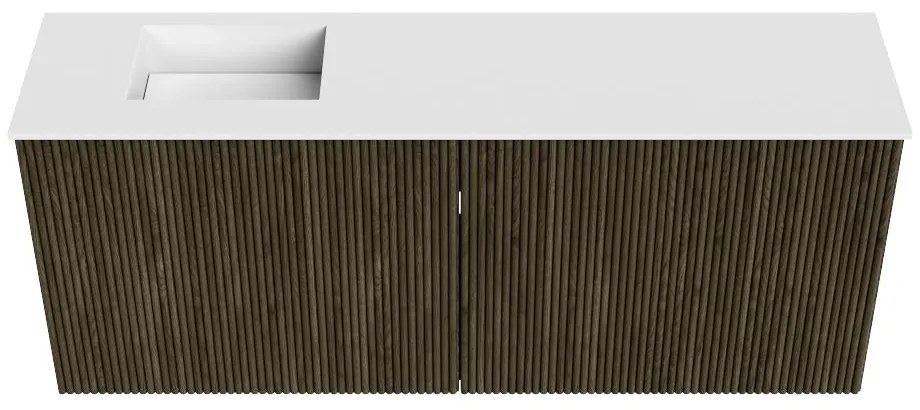 Mondiaz Joya 100cm toiletmeubel shadow met wastafel faye links 1 kraangat talc